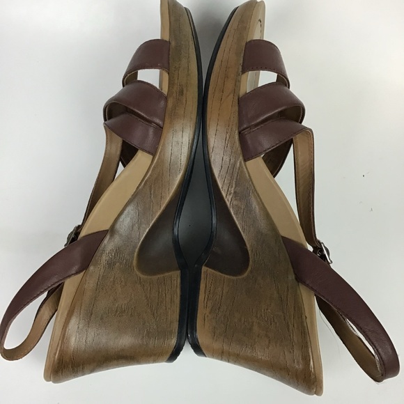 Dansko Strappy Slingback Wedge Platform Sandals EUR 40 Brown  Leather Nicolette - Picture 5 of 7